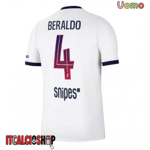 Paris Saint-Germain Lucas Beraldo #4 Seconda Maglia 2026-27 Manica Corta